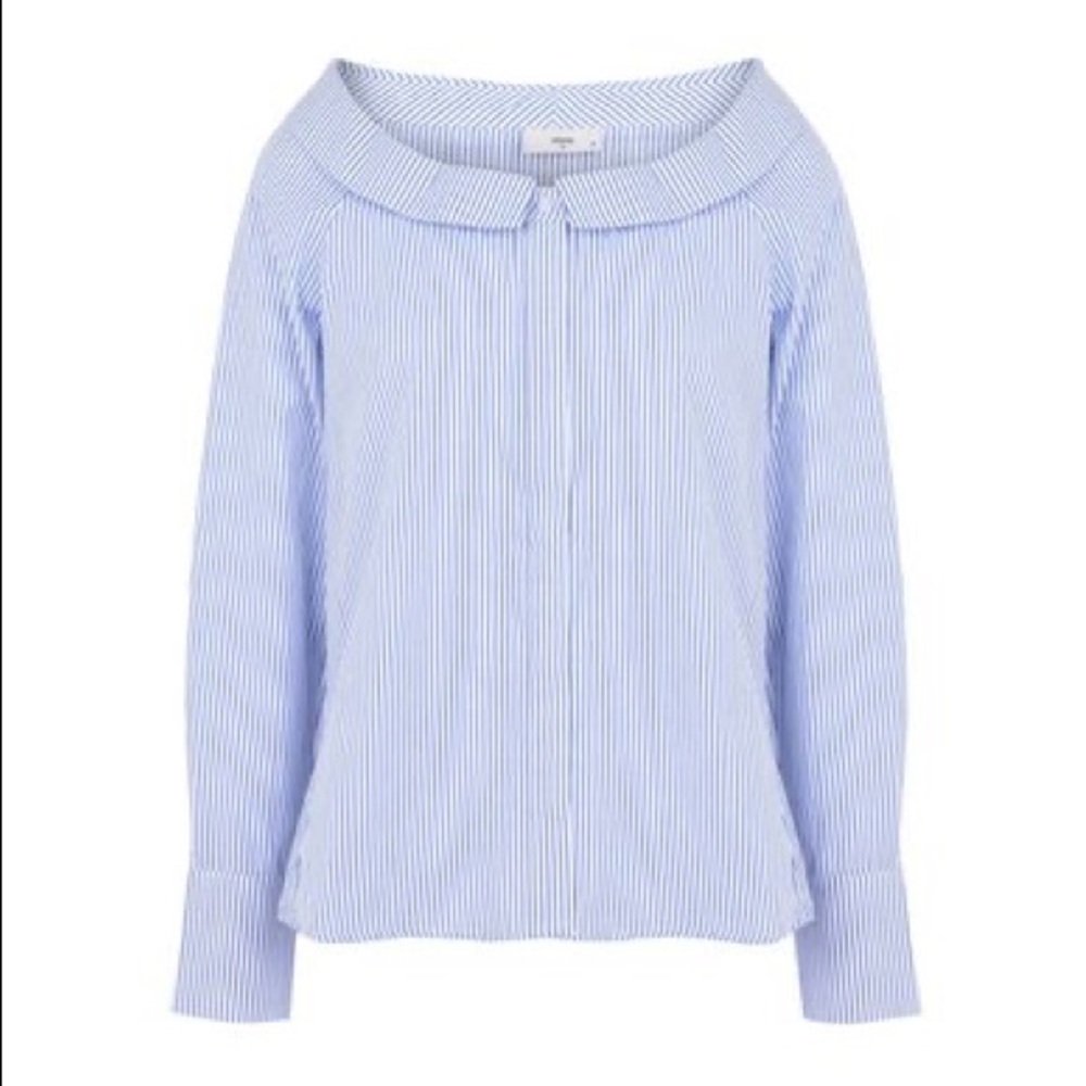 FINAL SALE Minimum Jonna Off the Shoulder Pinstripe Shirt